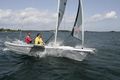 Broad reaching the Magnum 21.S in strong winds.