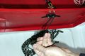 Hatch can be secured with a simple cord.